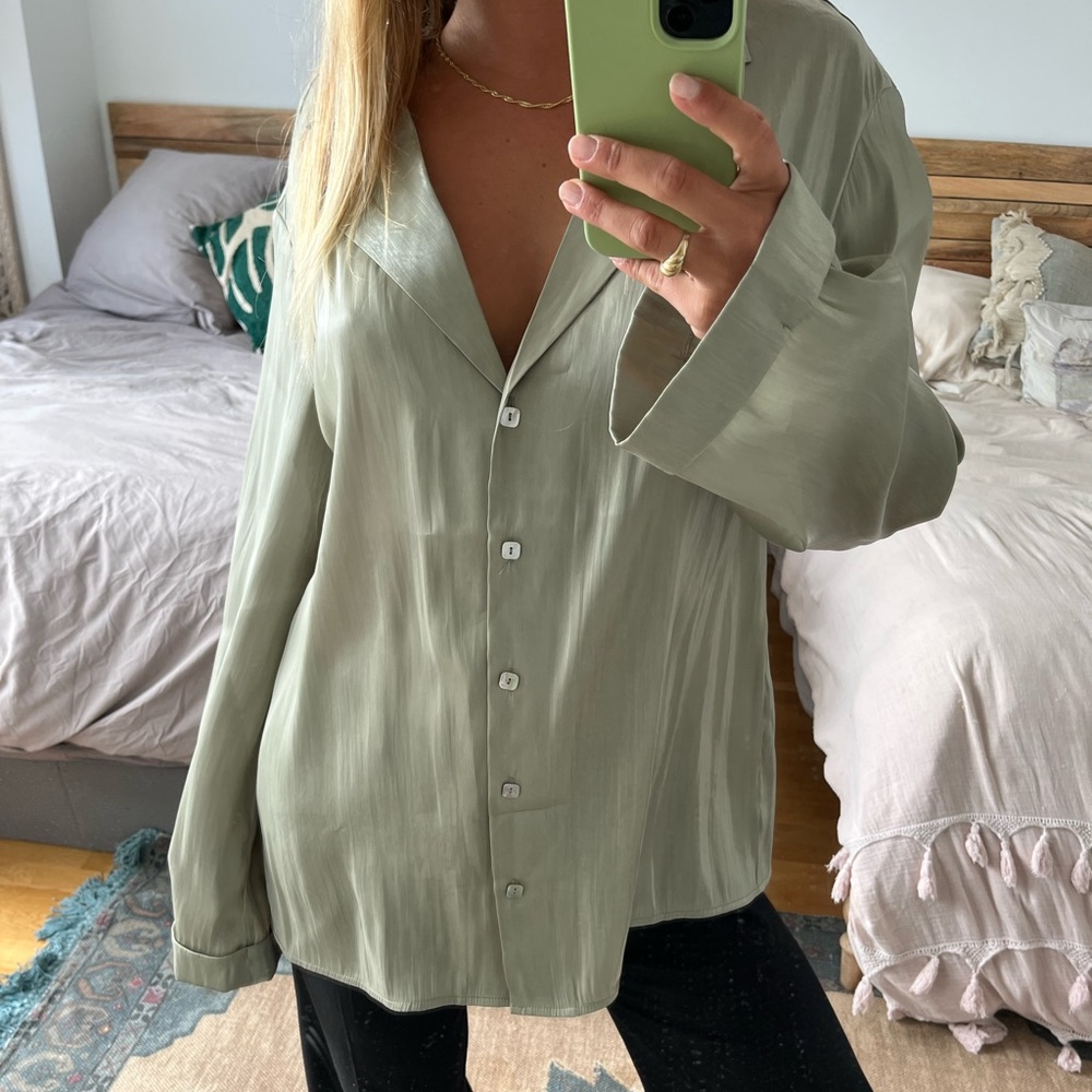 Song of style silk button down blouse